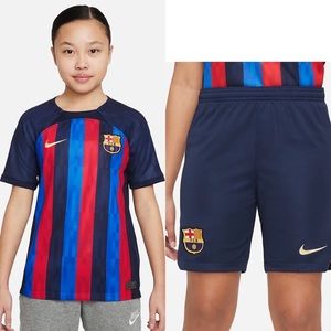 Rare Nike FC Barcelona 2022/23 Home Minikit Obsidian/Seasame soccer set unisex